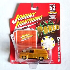 2005 Johnny Lightning Series 2 # 6 Gold 1955 Ford Panel Truck 1:64 scale Diecast